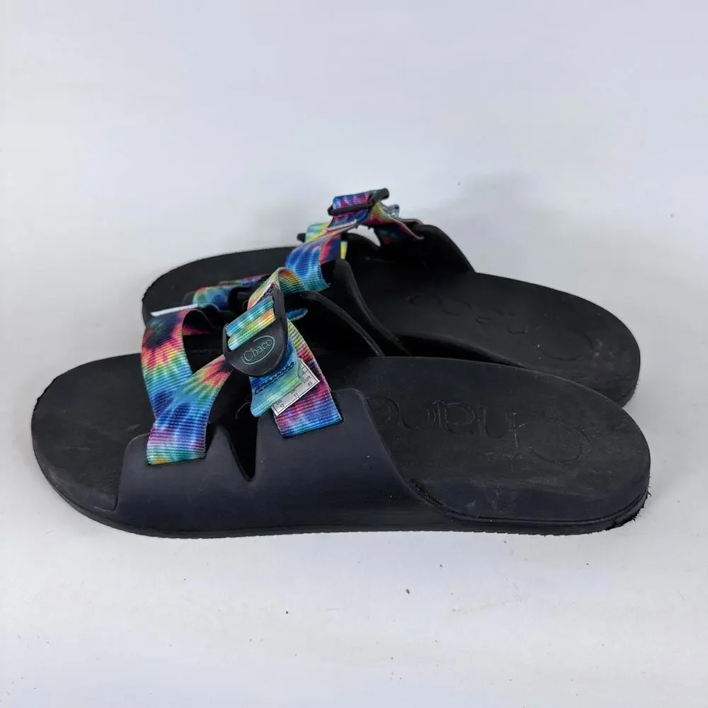 Chaco Chillos Slide Sandals Men's 12 Dark Tie-Dye Comfort Adjustable Slip On